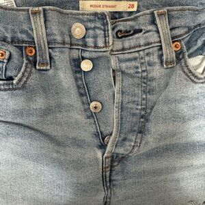 Blue Denim Wedgie Straight Jeans